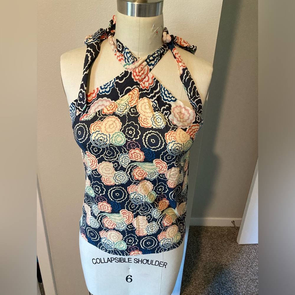 Marc by Marc Jacobs criss cross printed halter tee.  Size Small.